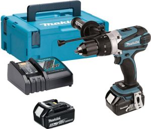 Makita DHP458RTJ 18V Li-Ion accu klopboor-/schroefmachine set (2x 5.0Ah accu) in Mbox