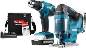 Makita DK18298X1 18V Li-Ion accu boor-/schroefmachine (DF457D) & decoupeerzaag (JV183D) combiset (2x 1