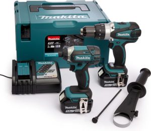 Makita DLX2145TJ 18V Li-Ion Combiset - Accuboormachine met Klopfuntie (DHP458) - Slagschroevendraaier (DTD152) - 2x 5.0Ah accu's