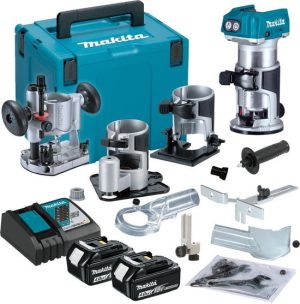 Makita DRT50RTJX3 Accu Boven- en Kantenfrees 18V 5.0Ah Li-ion in Mbox