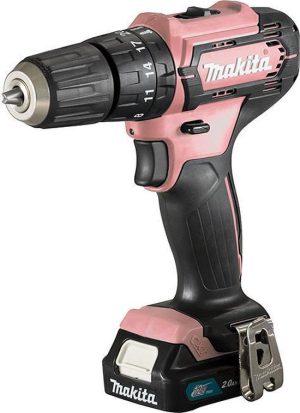 Makita HP333DSAP 12V Li-Ion accu klopboor-/schroefmachine set (1x 2Ah accu) in tas - PINK